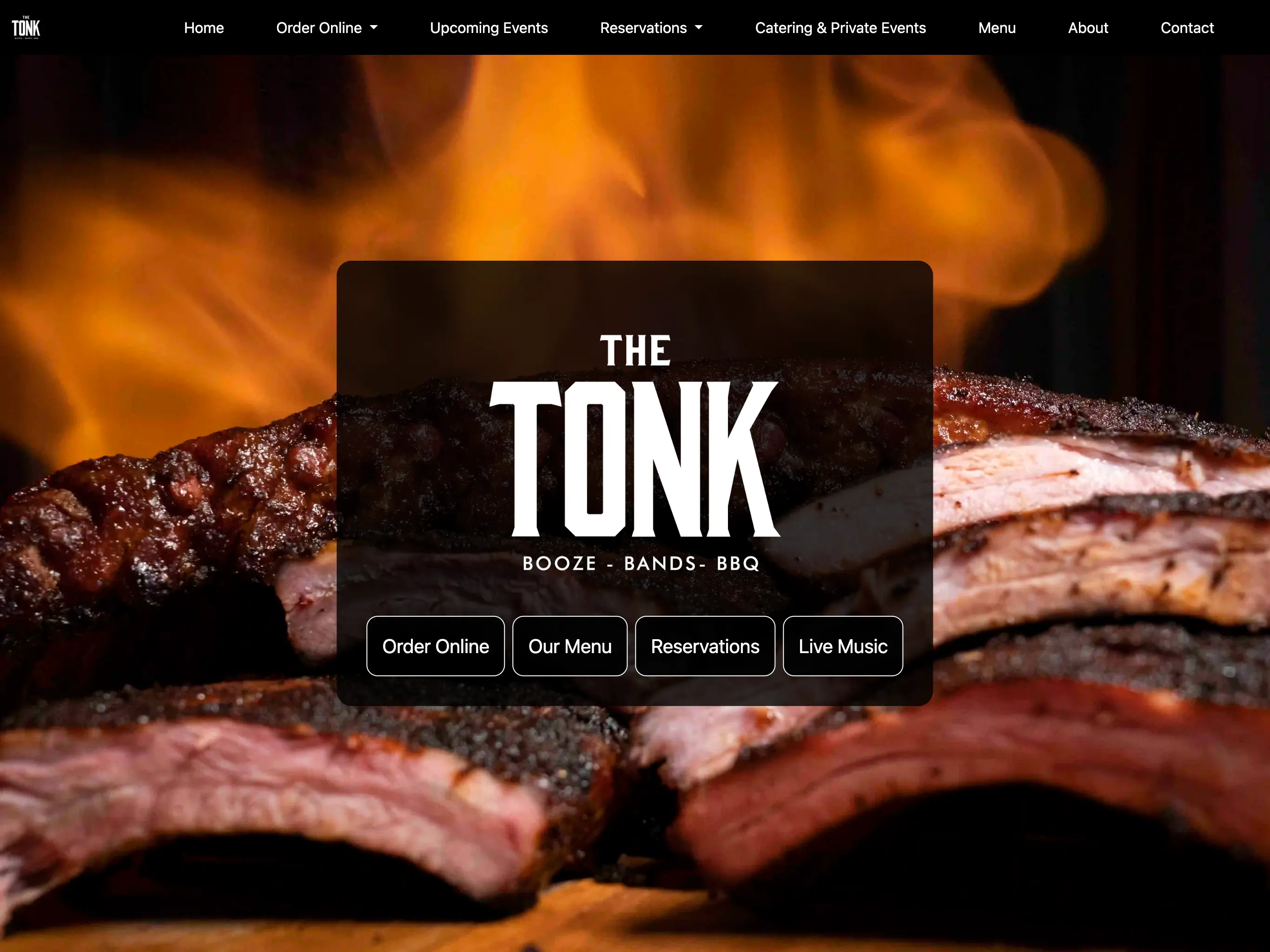 The Tonk Chicago restaurant website preview